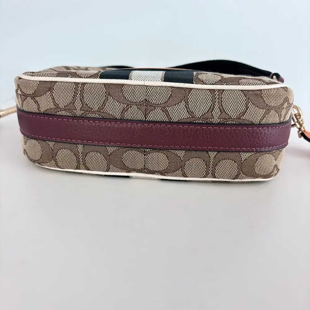 Authenticated COACH Signature 1912 Brown Multi Jacquard Leather Shoulder Bag - Picture 7 of 11